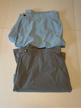 2 pair FJ Light Blue and Gray men’s 36 waist lightweight stretch shorts
